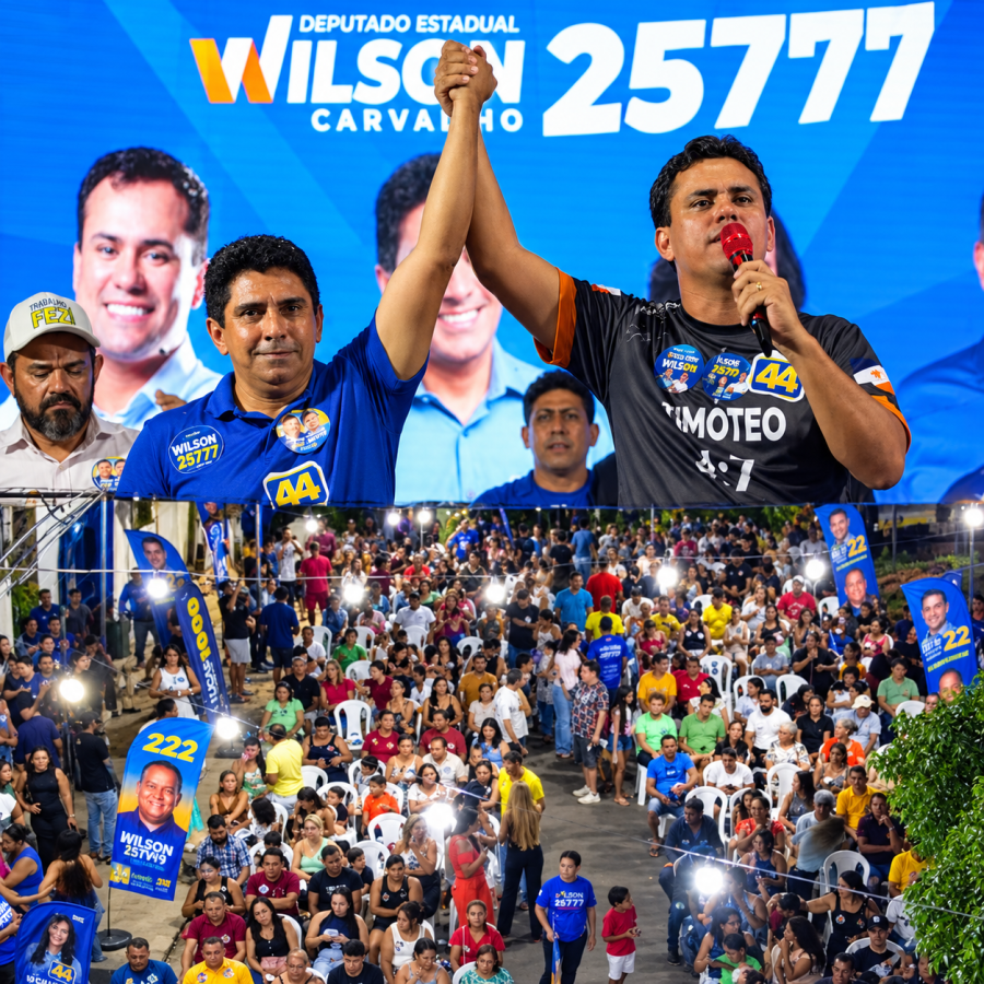 Wilson Carvalho reúne multidão no bairro São João ao lado do deputado federal Lucas Campelo
